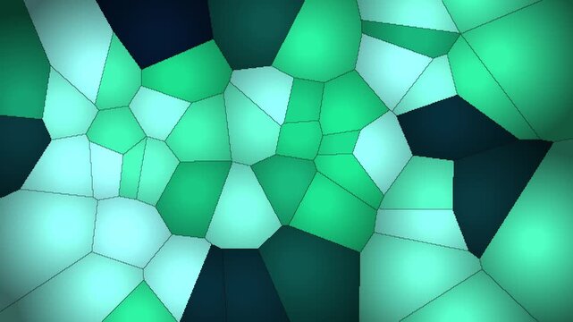 Emerald Green and Teal Voronoi Cell Network Motion Background
