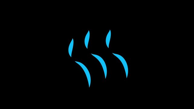 Rising white gas, haze, smoke stream, aromatic vapor in cartoon style. Looping 2nd animation vex elements. Motion graphic for game isolated on black and chroma key background.