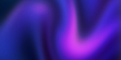 Abstract flowing wave pattern with grainy noise texture in deep violet and purple gradients