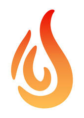 炎　アイコン　火　火事　火災　燃焼　高温　防災　フラットデザイン　ベクターイラスト © yuko