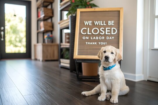 Labor day usa closed, We will be closed for labor day sign with american flag, Business closed for labor day with american flags, We will be closed on labor day announcement with american flag