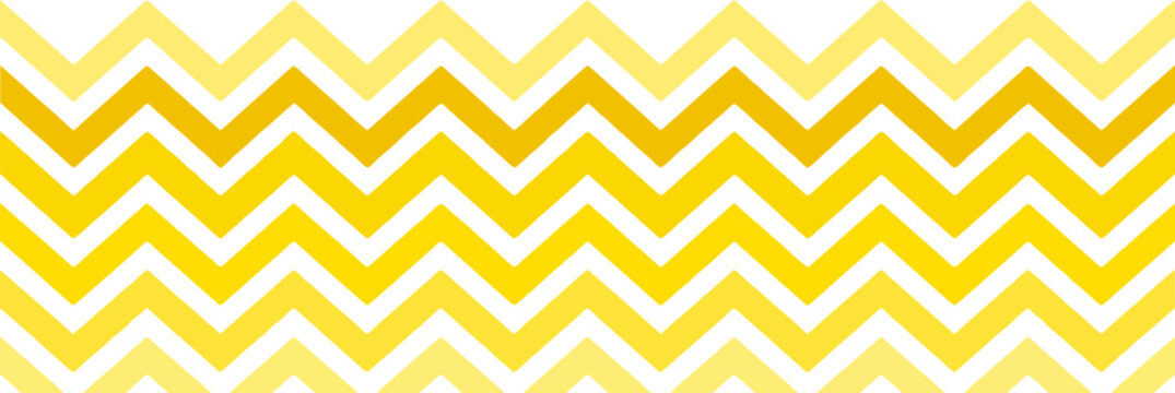 Yellow Zigzag Chevron Pattern on White Background for Presentation Slide
