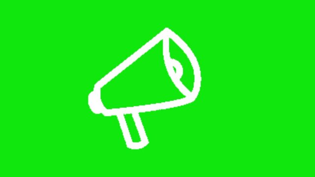 Megaphone Loudspeaker Animation Green Screen Loop