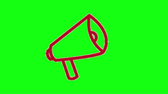 Megaphone Loudspeaker Animation Green Screen Loop