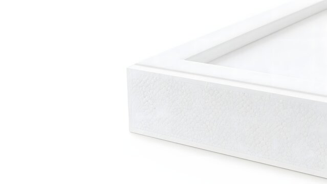 White Stigrofoam Packaging Box Corner Close Up