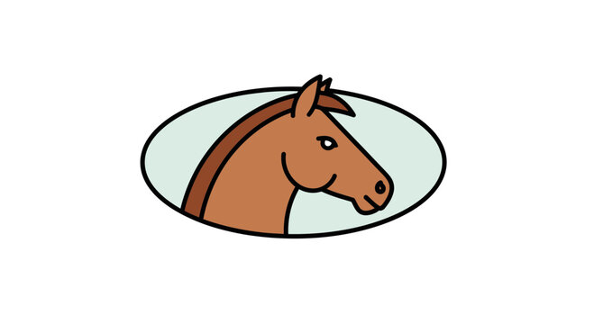 brown horse head icon