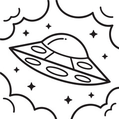 Fototapeta premium Bold and Easy Space Coloring Pages for Kids, Fun and Relaxing Outer Space Illustrations with Bold Outlines, Coloring Pages, Coloring Book, Bold Easy Coloring Pages, Line Art, 8.5