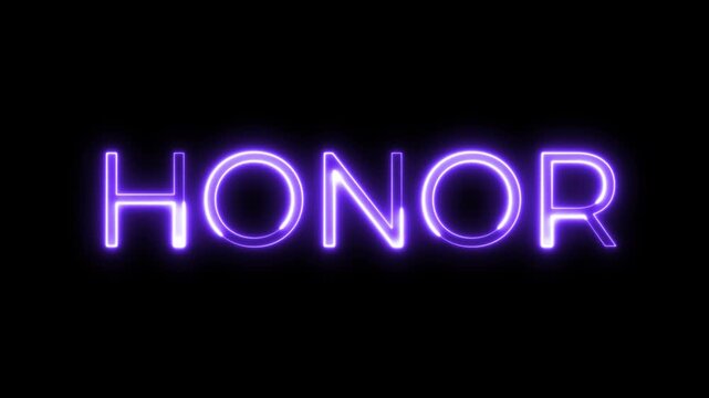 Glowing Purple Neon Honor Text Animation