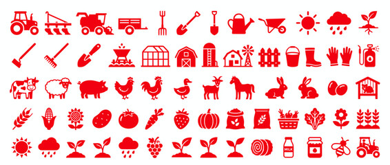 Farm Life Icons Collection - Agriculture and Rural Elements © ati
