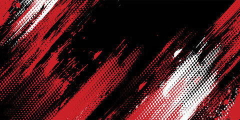 Gaming esport background striking stripes electric banner vector illustration design red black grunge brush wing comic pattern modern abstract concept livery stripes decal paint splash splatter.eps 10 © AINUNNAJIB