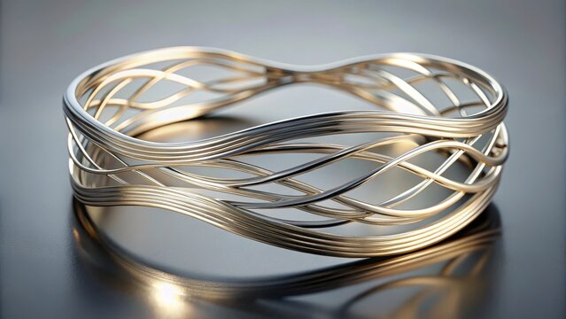 A delicate ethereal wave pattern adorns the wrist crafted from slender lines and swirling curves of elegant abstract white gold radiating an aura of s