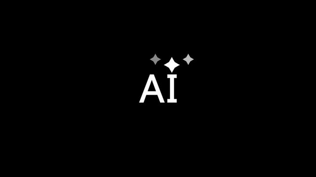 Minimal AI text with star rating icons on a dark background representing artificial intelligence quality, and evaluation concept. This clean and modern design is ideal for technology