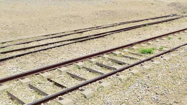 Moving Train View Of Rural Railway Tracks