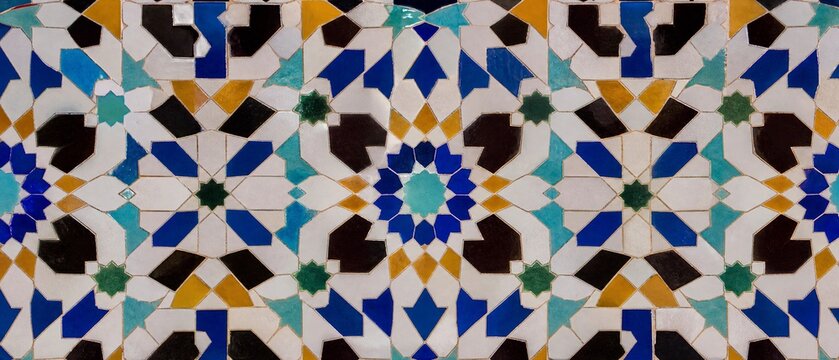 Traditional Moroccan tile pattern background