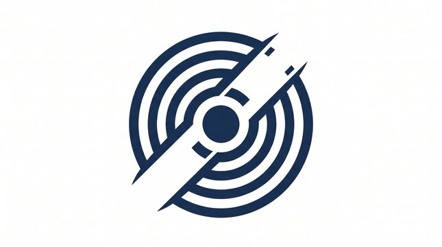 Modern minimalist corporate logo design featuring dynamic concentric circles with showcases sleek monochromatic energy precision minimalist circles abstract fluid