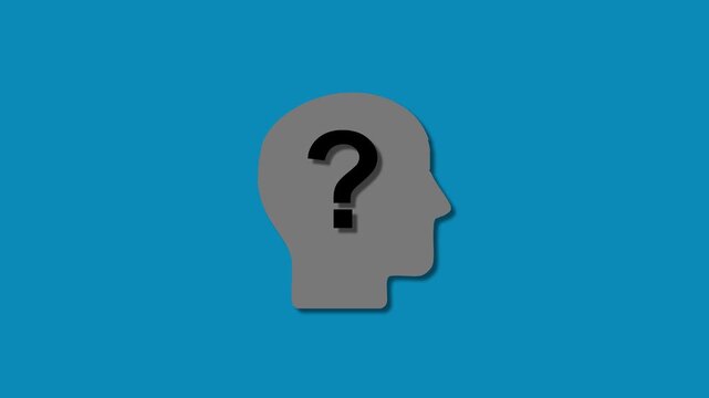 Human head with hand drawn question mark icon background illustration