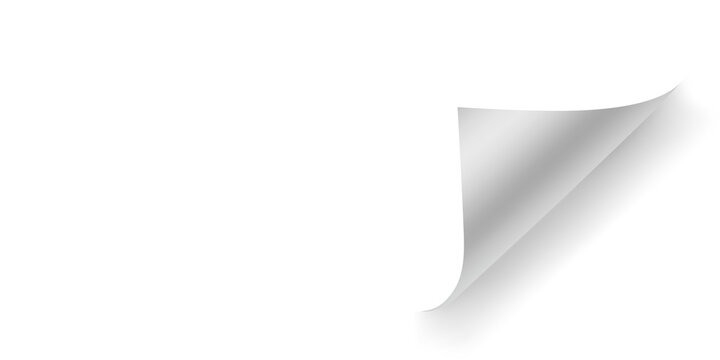 A page turn effect with a shadow on transparent background