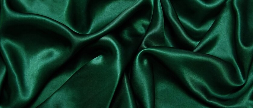 Dark green silk fabric background