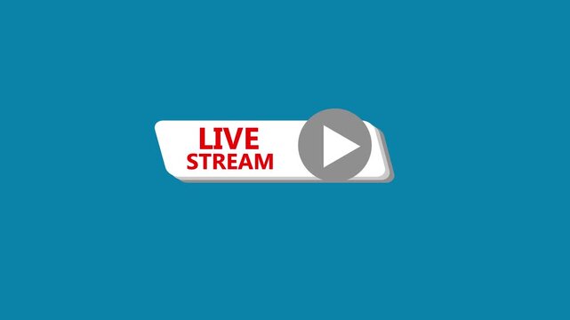 Live Stream Play Button Banner, Online Video Streaming Label, Live Broadcast Interface, Play Icon Overlay, Digital Media Streaming Badge, Modern Web UI Graphic
