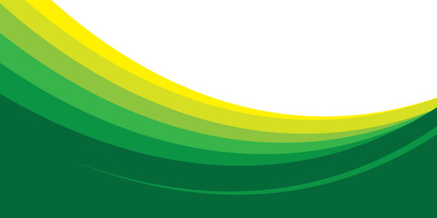 Obraz premium Abstract eco background with layered green and yellow wavy lines.