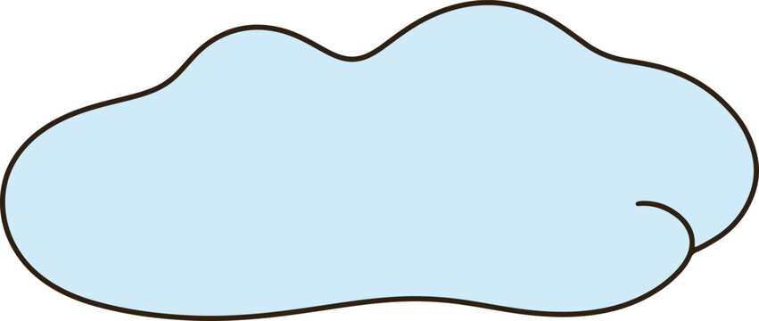 Cute Blue Cloud Cartoon Minimalist Digital Hand Drawn Illustration Element for Children Design