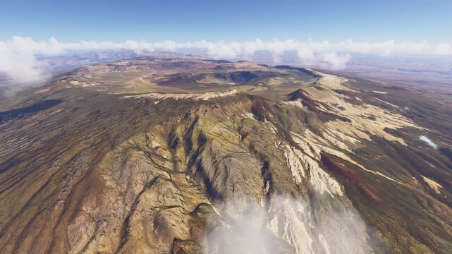 Drone aerial view of Emi Koussi Volcano in the Sahara. Chad