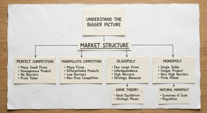 Market Structure Diagram Showing Competition and Oligopoly Concepts