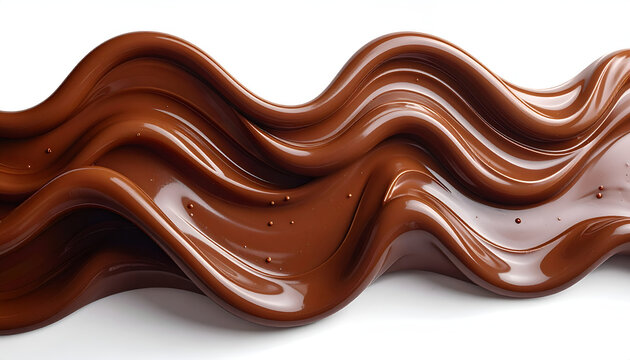 Closeup of flowing melted chocolate with smooth texture