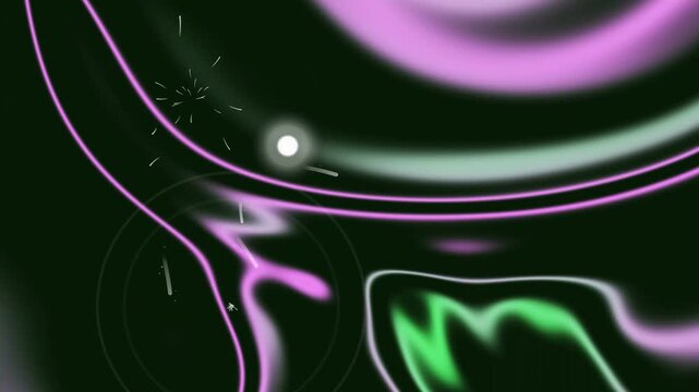 Mesmerizing Abstract Light Patterns Swirling Through a Dark Digital Realm, a Dynamic Graphic Illustration