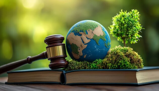 This visual representation inspires discussions on environmental law and justice for our planet.