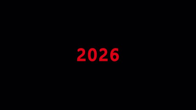2010 to 2026 Year Scrolling Text Animation on Transparent Background in 4k video animation .Year Counter Scrolling Animation From 2010 to 2026 With Alpha Channel, Calendar animation of years