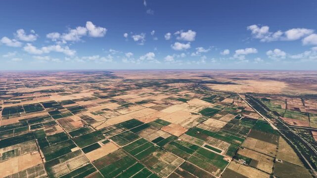 Circular aerial drone view of Thar Desert in Rajasthan. India