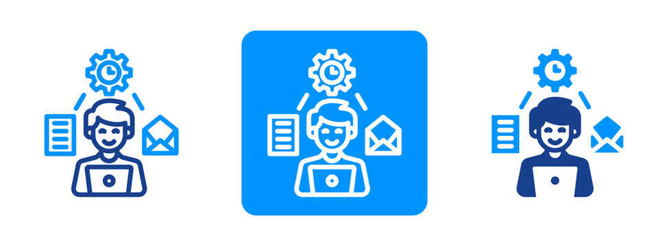 Multitasking Icon In Dual Tone Style