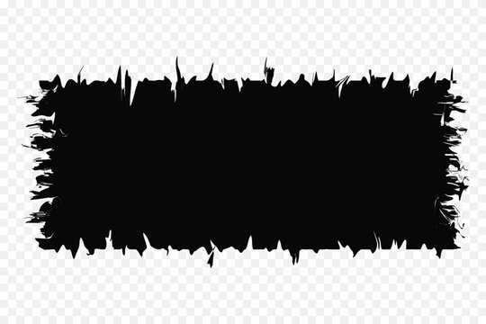 Black rectangular banner with rough torn paper edges for creative text designs Vector