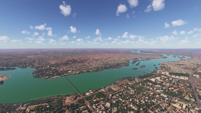 Circular aerial view of Bamako. Mali