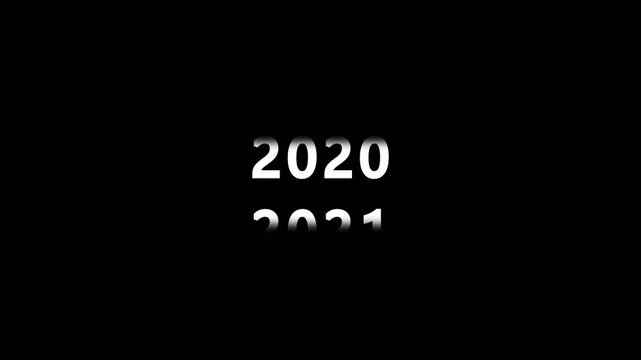 2000 to 2030 Year Scrolling Text Animation on Transparent Background in 4k video animation. Year Counter Scrolling Animation From 2000 to 2030 With Alpha Channel, Calendar animation of years