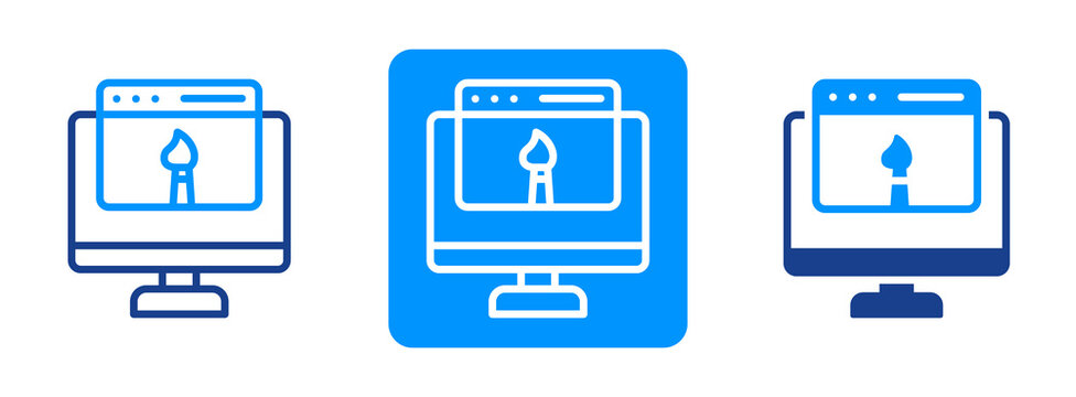 Web Design Icon In Dual Tone Style