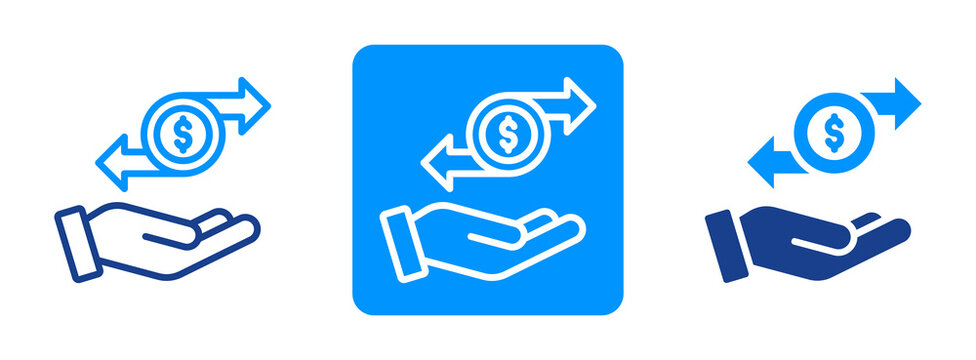 Money Transfer Icon In Dual Tone Style