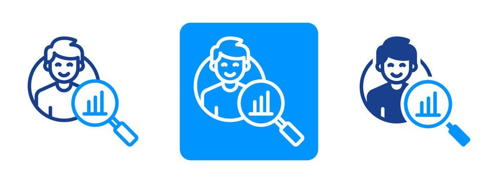 Account Analysis Icon In Dual Tone Style