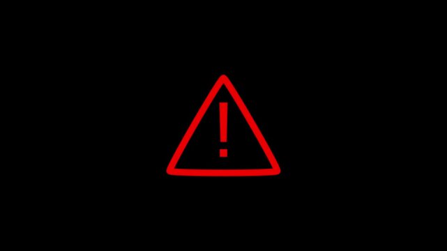 A simple, red warning triangle icon. warning sign of high voltage electricity with an exclamation mark