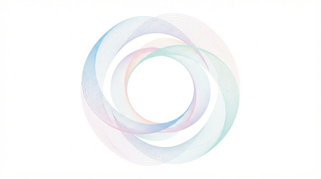  Minimalist zen flow abstract circle graphic vector of soft pastel lavender ribbon waves