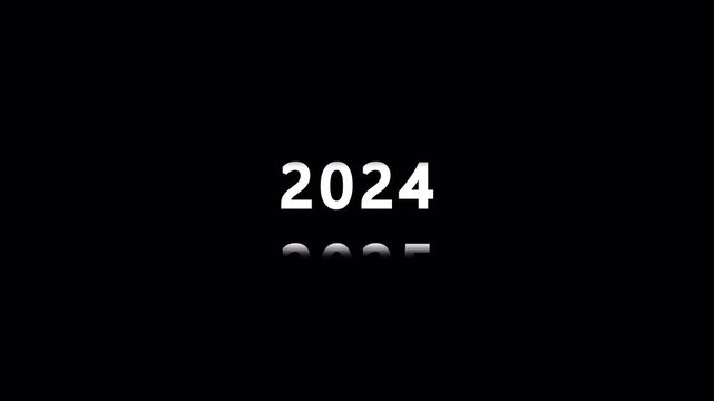 2000 to 2035  Year Scrolling Text Animation on Transparent Background in 4k video animation .Year Counter Scrolling Animation From 2000 to 2035 With Alpha Channel ,Calendar animation of years