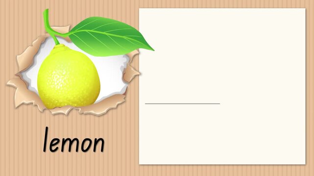 Animated Educational Lesson for Letter L with Lemon Illustration