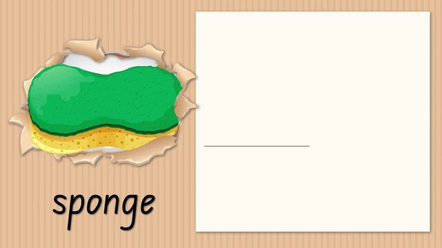 Educational Alphabet Animation for Letter S with Sponge Illustration