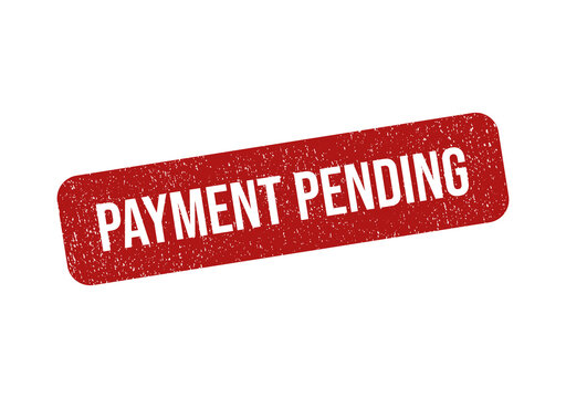 Red rubber stamp with the text payment pending in a grunge style design isolated on transparent background