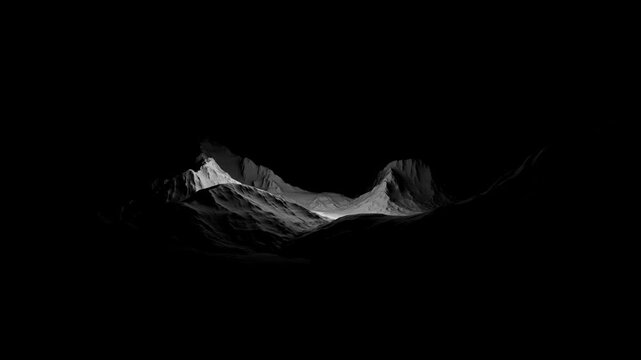 Dynamic video footage of traversing mountains that can be played in a loop