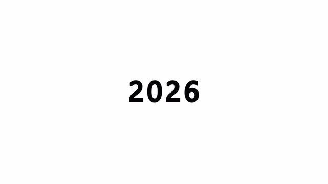 2020 to 2026 Year Scrolling Text Animation on Transparent Background in 4k video animation .Year Counter Scrolling Animation From 2000 to 2026 With Alpha Channel, Calendar animation of years