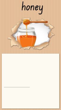Educational Alphabet Animation for Letter H with Honey Jar Illustration
