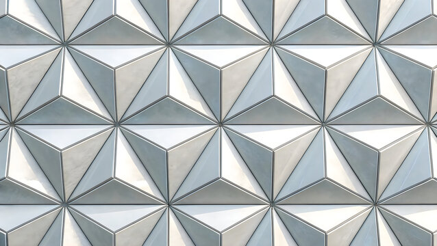 Modern geometric tessellation pattern with gray and white tiles