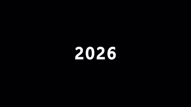 2020 to 2026 Year Scrolling Text Animation on Transparent Background in 4k video animation .Year Counter Scrolling Animation From 2000 to 2026 With Alpha Channel, Calendar animation of years